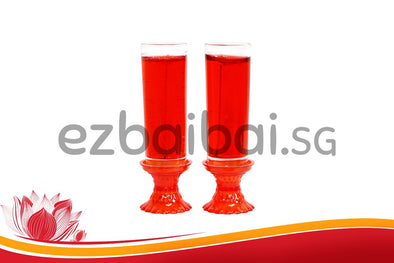 3 DAYS RED CRYSTAL CANDLE (1 PAIR) 三天红水晶炷